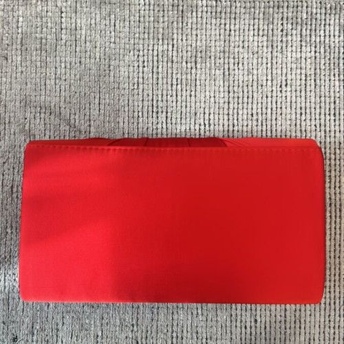 Red satin clutch bag like new