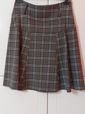 Pleated Checkered Mini/Midi Skirt gray-anthracite style Preppy Dark Academia like new