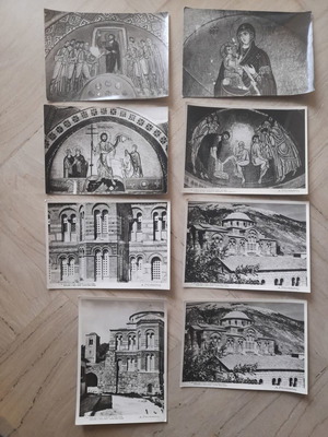 Monastery of Osios Loukas Stournaras 1966 used 8 postcards