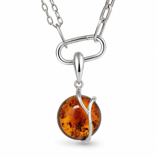 Amber pendant with Silver 925, handmade from natural Baltic amber