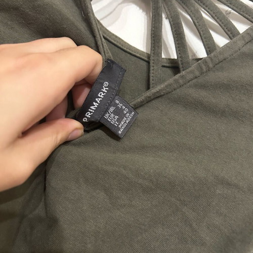 Crop top khaki size S used with back design