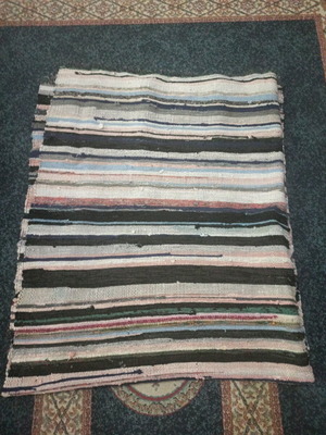 Traditional rag rug used, woven carpet 1.79x1.55