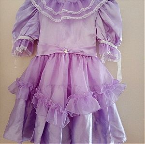 QUELLE Λιλά επίσημο παιδικό φόρεμα vintage 6-7 χρόνων