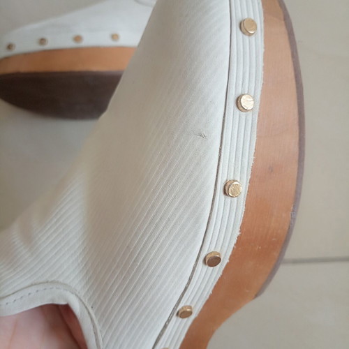 Dolce Vita Closen Clogs used, bone nubuck leather, wooden sole, size 38