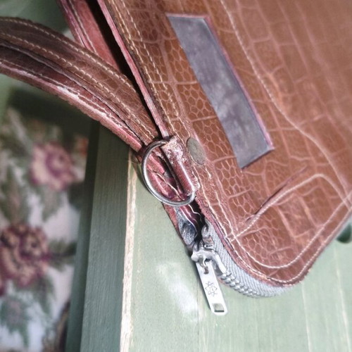 Leather Briefcase Antique Used, Brown