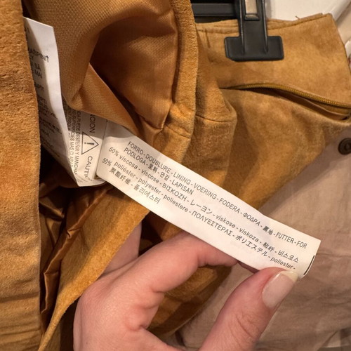 Zara beige leather skirt new, size XL with broken zipper