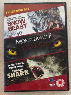 Комплект от 3 DVD Snow Beast, Monsterwolf, Swamp Shark, леко използвани