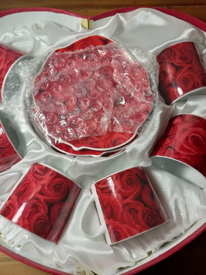 Coffee cup set new, 6 pieces with saucer