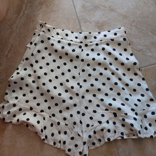 Zara skort polka dot white and black like new, size S