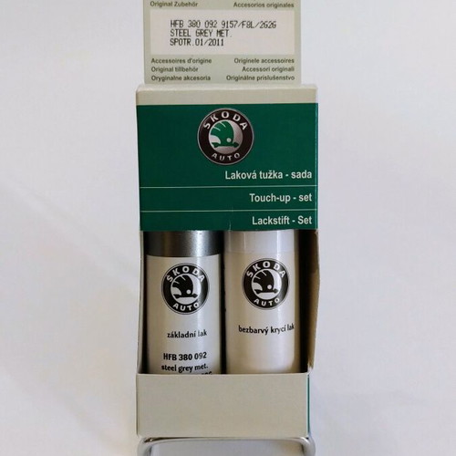 Genuine Skoda steel grey metallic paint new for scratches