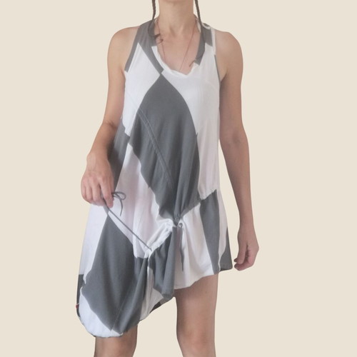 Hugo Boss dress like new, white and grey casual cotton, size S