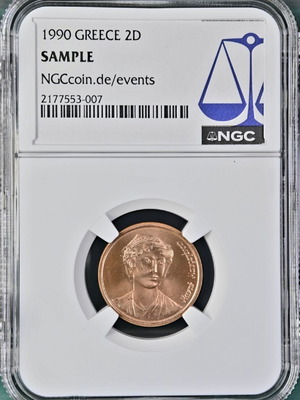 2 Δραχμές 1990 Μαντώ Μαυρογένους NGC νόμισμα καινούργιο