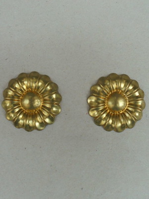 Pair of Flowers Bronze Relief