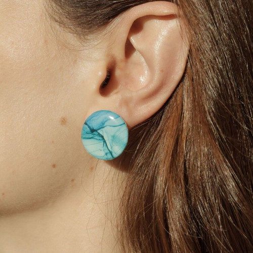 Artisan earrings new, handmade with alcohol ink and epoxy resin