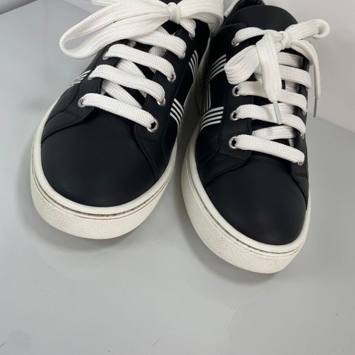 Hermes leather sneakers size 37 like new, black