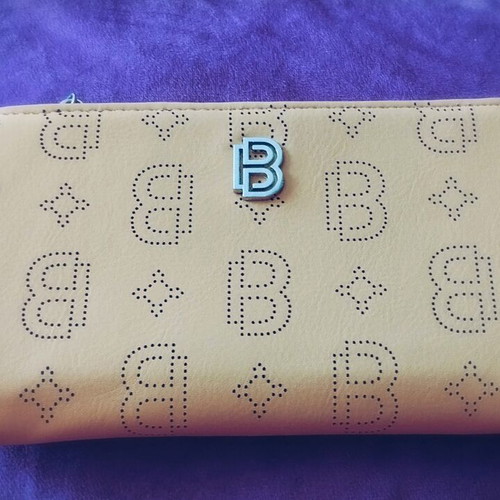 A To Z Greek wallet with multiple card slots, ochre color