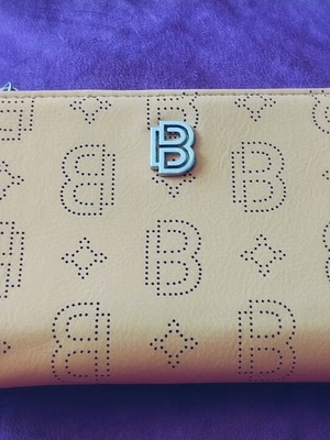 A To Z Greek wallet with multiple card slots, ochre color