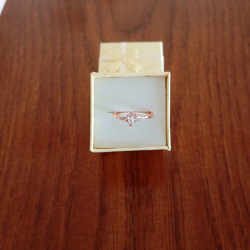 Ring used, gold plated with zircon stones size 7 pink gold