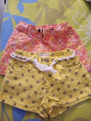 Orchestra denim shorts like new, pack of 2, yellow and orange