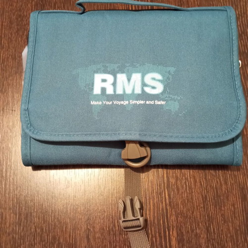 Handbag new, blue with compartments 0.25×0.20m