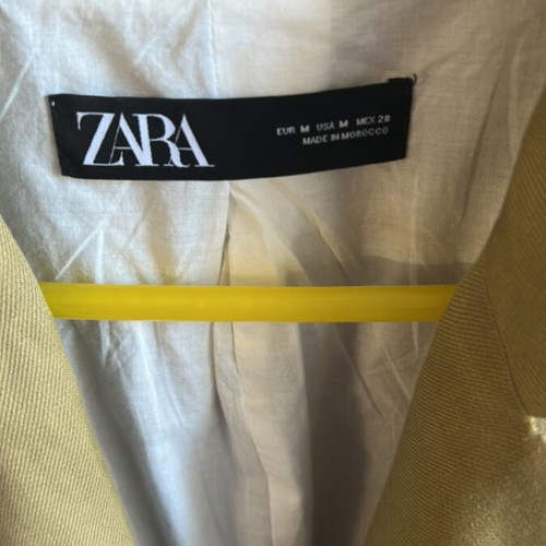 Zara green khaki linen jacket with belt new, M/L