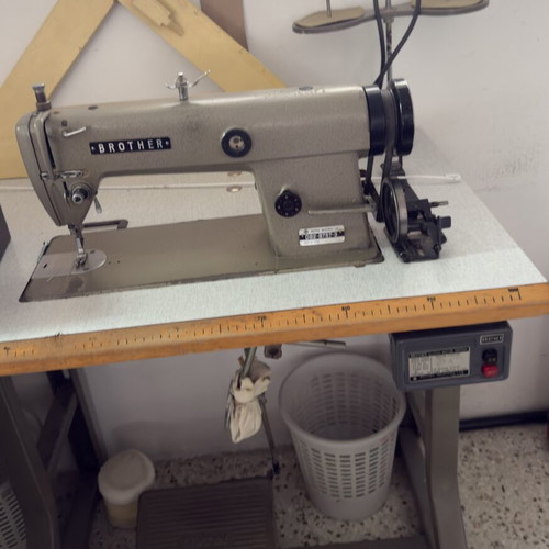 Brother DB2-B755-3 industrial sewing machine with table