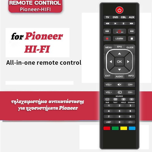 Replacement remote control for Pioneer audio systems new