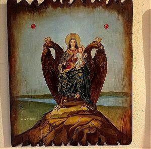 Εικόνα ένθρονη Παναγία με Χριστώ. Δικέφαλος αετός. Икона Матери Божией. Icons.