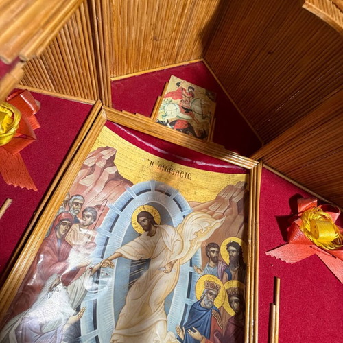 Wooden handmade church used, unique collectible piece