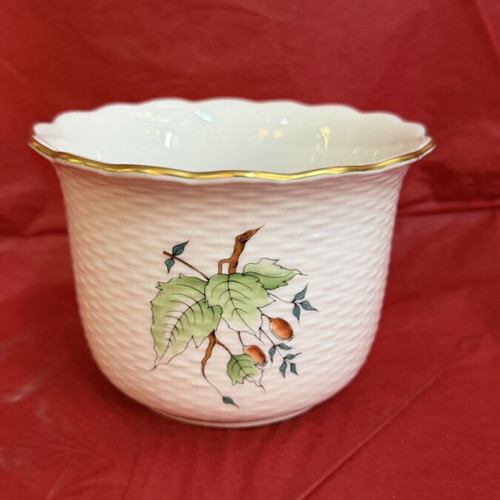 Herend Gaspo flowerpot like new, 13 cm diameter, 9.5 cm height