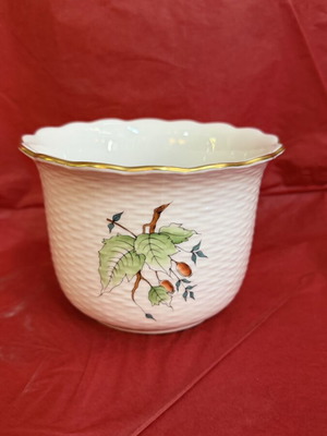 Herend Gaspo flowerpot like new, 13 cm diameter, 9.5 cm height