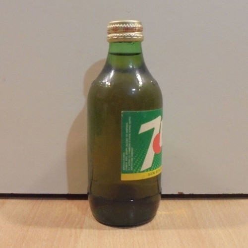 7 UP old glass bottle 250ml Greek bottling sealed like new