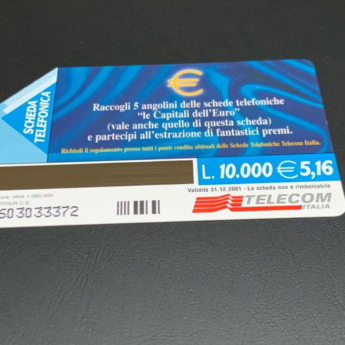 Telecom Italia phone cards 2001 used, 10,000 lire (2)