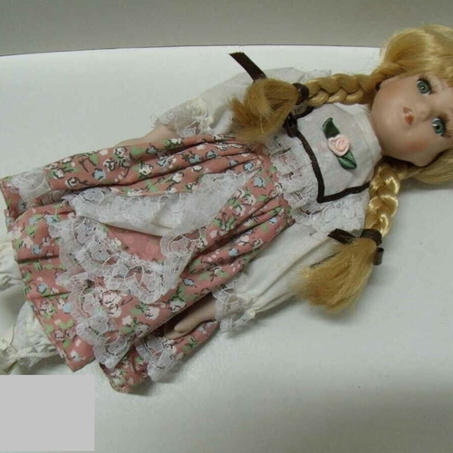 Porcelain doll Nostalgia like new, height 30 cm