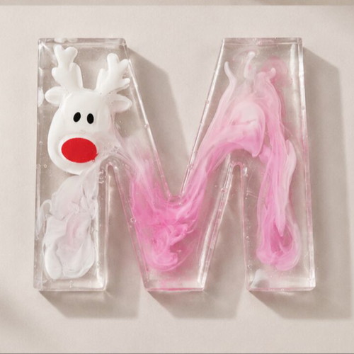 Christmas Letter handmade resin keychain