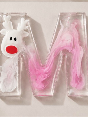 Christmas Letter handmade resin keychain