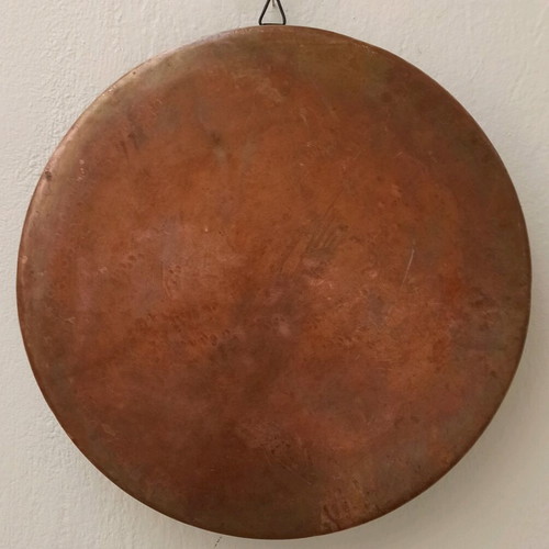 OLD BRONZE TRAY WITH HAMMERED DESIGN