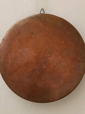 OLD BRONZE TRAY WITH HAMMERED DESIGN
