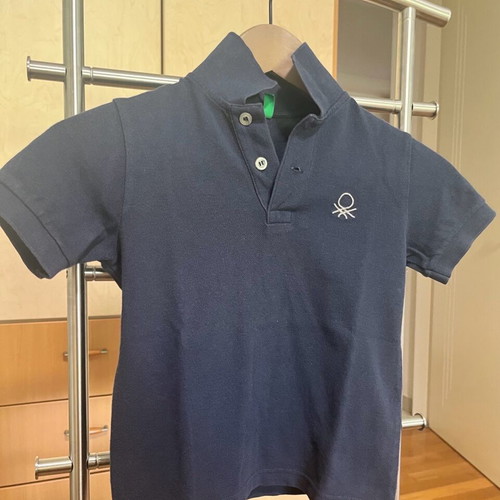 Benetton Polo shirt kids used, blue short sleeve size 4-5 years 110 cm