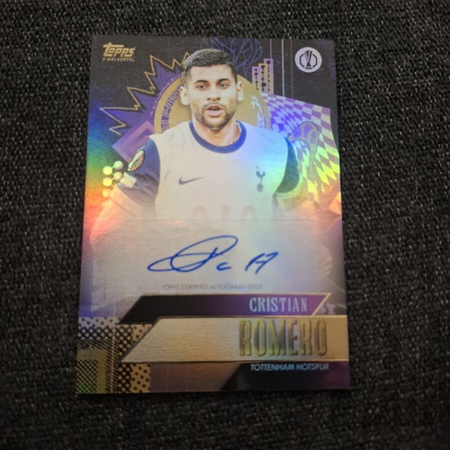 Cristian Romero Autograph Topps Gold UCC 25/26 Tottenham Hotspur