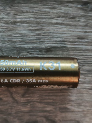 Vapcell K31 INR18650 3150mAh 3.7V επαναφορτιζόμενη λιθίου μπαταρία