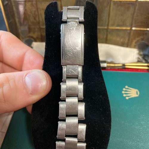 Rolex Air King 5500 1968 watch used, all original, blue dial