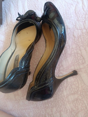 Chaniotakis 38 Black Peep Toe Shoes Like New