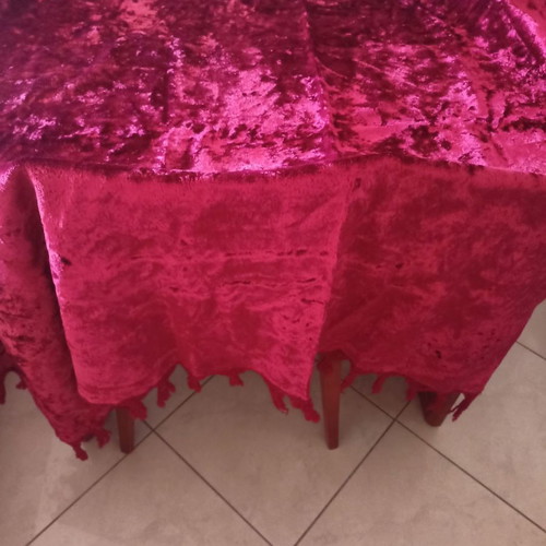 Velvet tablecloth used, burgundy, 2x1.5 meters