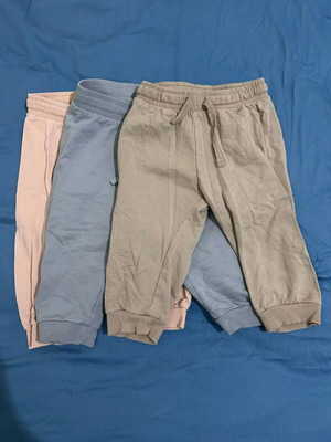 Cotton baby pants 3-pack 9-12 months like new H&M