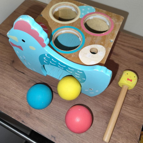 Montessori Djeco Wooden Chicken Hammer Game used