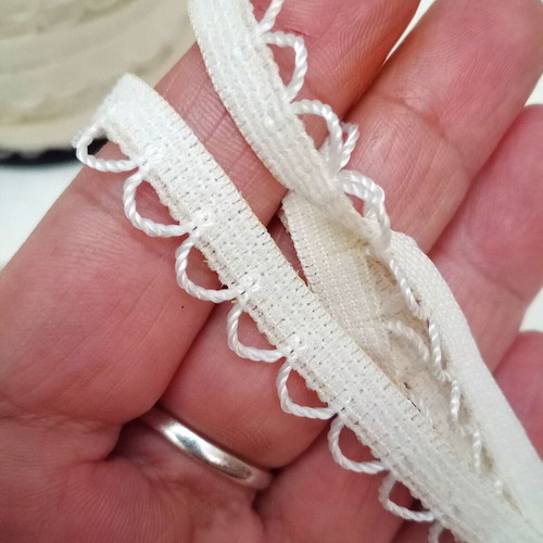 Elastic ribbon with loops like new, off-white-sugar color
