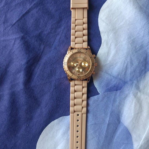 Linda women's wristwatch like new, beige and gold