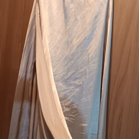 Aramiss Special Collection satin maxi dress, silver