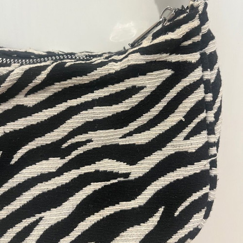 Stradivarius shoulder bag zebra print black white like new